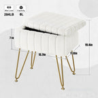 Dresser Square White Small Size Makeup Stool