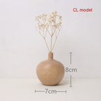 Japanese Style Groceries Solid Wood Dried Flowers And Flowerpot Wooden Craftwork Ins Vase