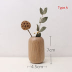 Japanese Style Groceries Solid Wood Dried Flowers And Flowerpot Wooden Craftwork Ins Vase