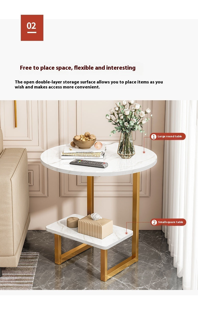 Coffee Table Modern Minimalist Creative Small Table Double-layer Sofa Cabinet