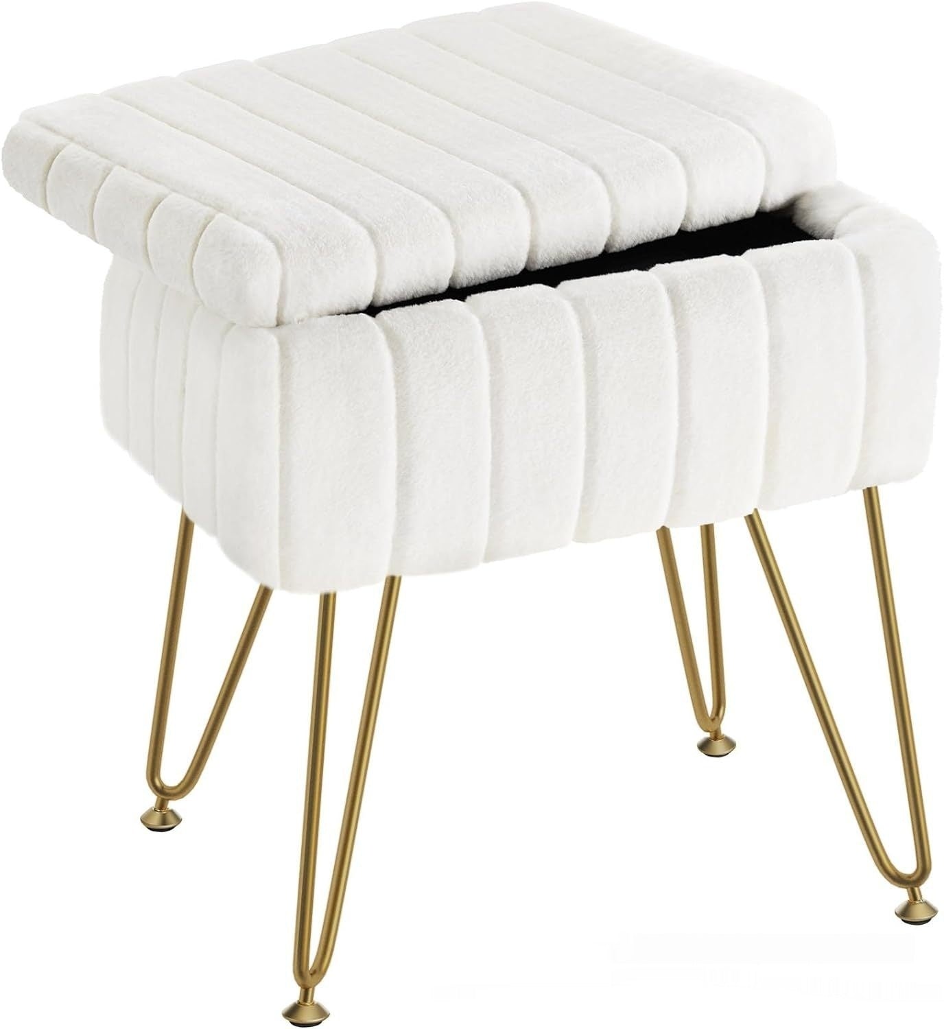 Dresser Square White Small Size Makeup Stool