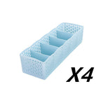 Plastic Stackable Organizer 5 Cells Finishing Box for Socks Underwear