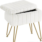 Dresser Square White Small Size Makeup Stool