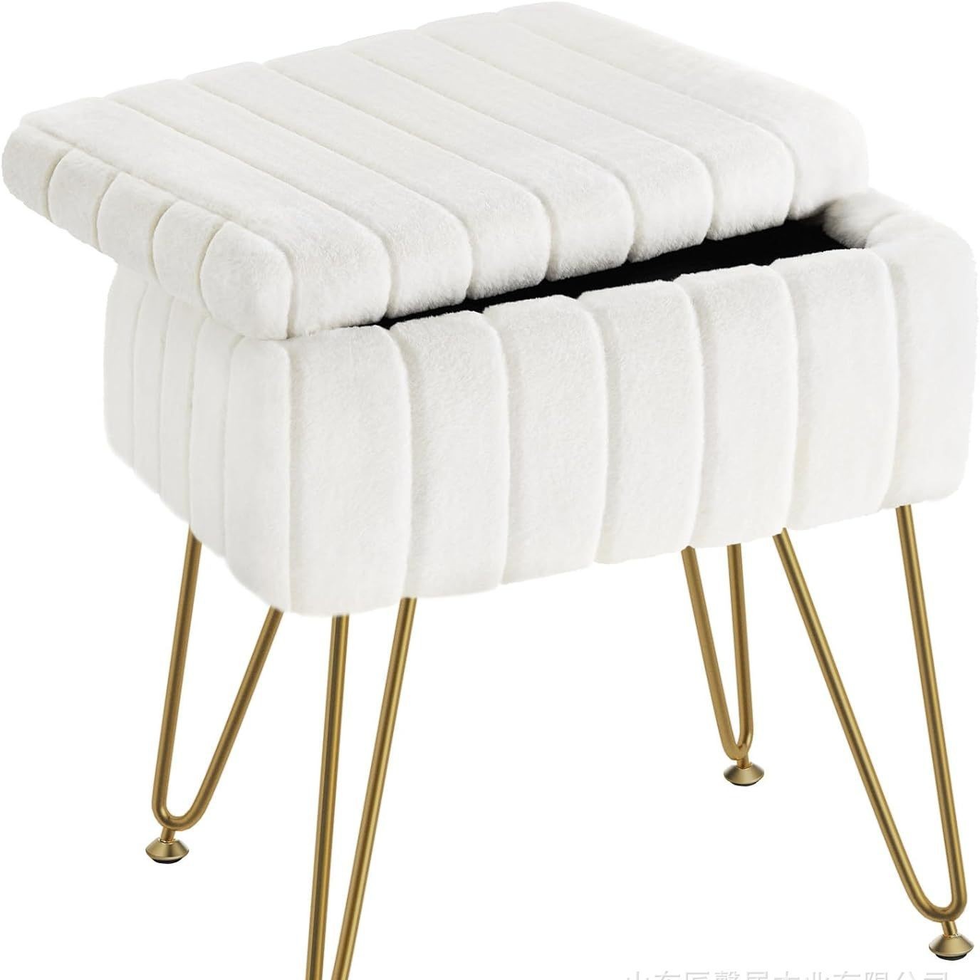 Dresser Square White Small Size Makeup Stool